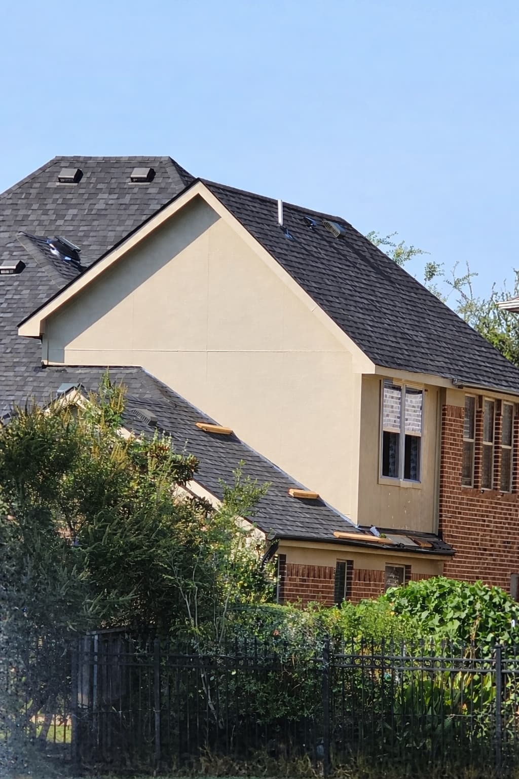 The Colony TX second story addition exterior view showing gable roof integration